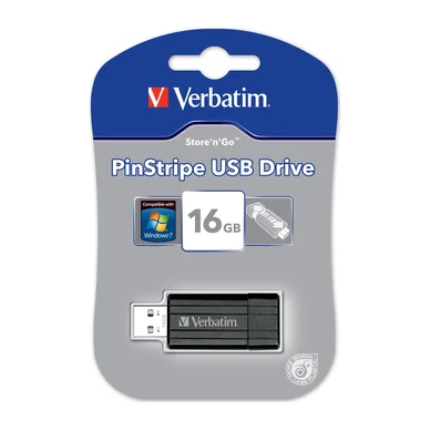 VERBATIM USB 2.0 memory, Store'N'Go, 16GB, PinStripe