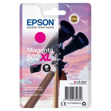EPSON alt Epson bläckpatron 502XL/kikare original magenta 470 sidor