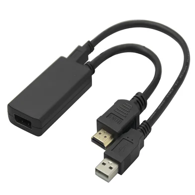 DELTACO HDMI - DisplayPort-adapter, 4K/60Hz, 0,2 m, svart