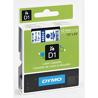 Dymo alt DYMO D1 Tape 12mm x 7m (blå på vit)