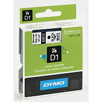 Dymo alt Tape DYMO D1 6mm svart på vit