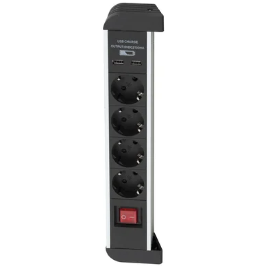 Airam 4-Vägs Grenuttag + 2 USB