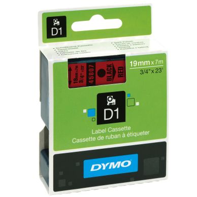 Dymo alt Tape DYMO D1 19mm svart på röd