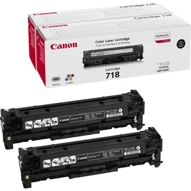 Canon toner 718BK original svart **2-Pack** 2662B005