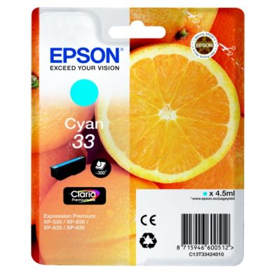 EPSON alt Bläckpatron Epson 33 4,5 ml original cyan