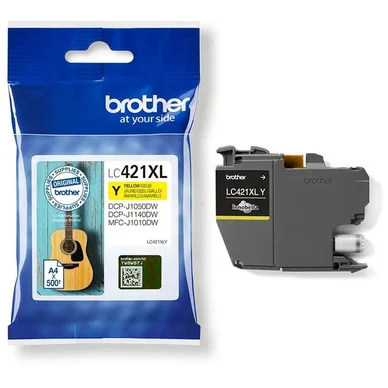 Bläckpatron Brother LC421XLY 500 sidor original gul LC421YXL