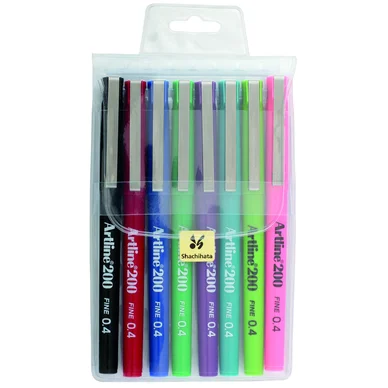 Fineliner Artline EK-200 F 0.4 set med 8 färger