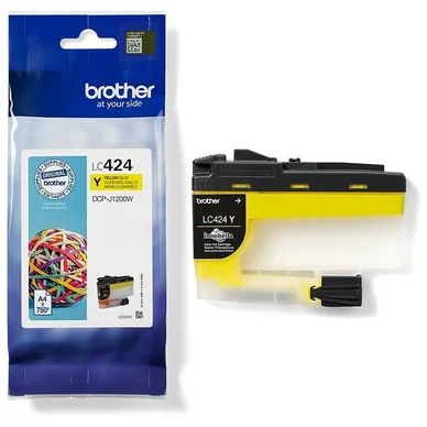 Bläckpatron Brother LC424Y 750 sidor original gul LC-424Y