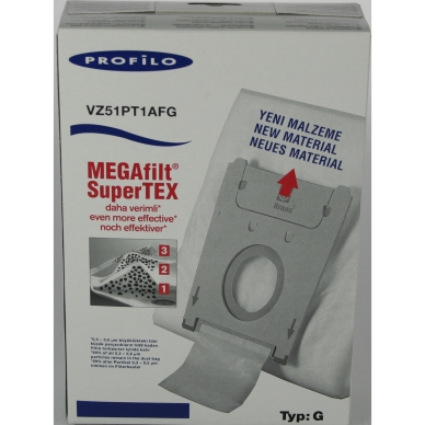 BSH Dammsugarpåsar syntetfiber TYP G VZ51PT1AFG 5 st+mikrofilter