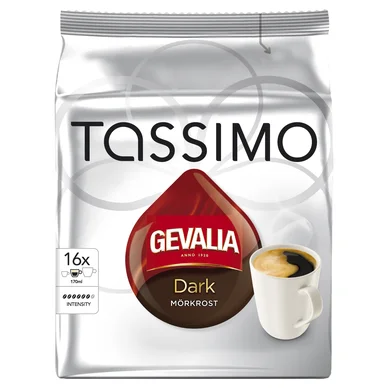 Gevalia Tassimo mörkrost kaffekapslar, 16 port