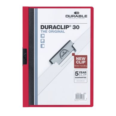 DURABLE Klämmapp DURACLIP 2200 A4 3mm röd