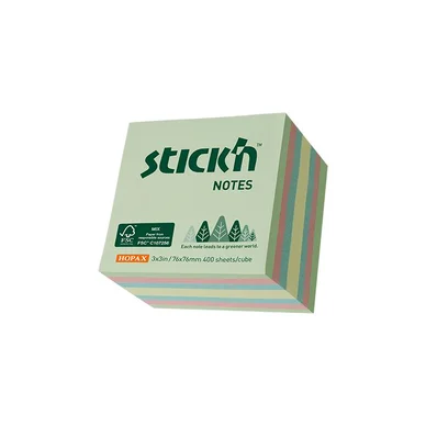 Stick'n Miljö Notiskub 400 blad 76x76mm Sorterad 4 Färger