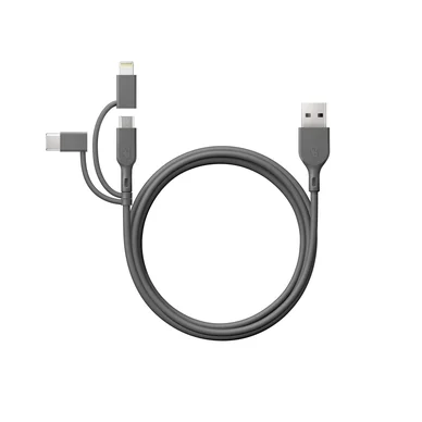 GP BATTERIES GP 3-in-1 USB-kabel, USB-C + Micro-USB + Lightning, 1m
