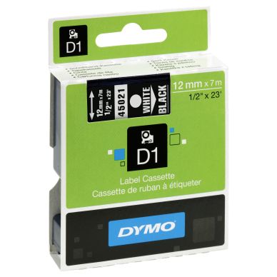 Dymo alt DYMO D1 Tape 12mm x 7m (vit på svart)